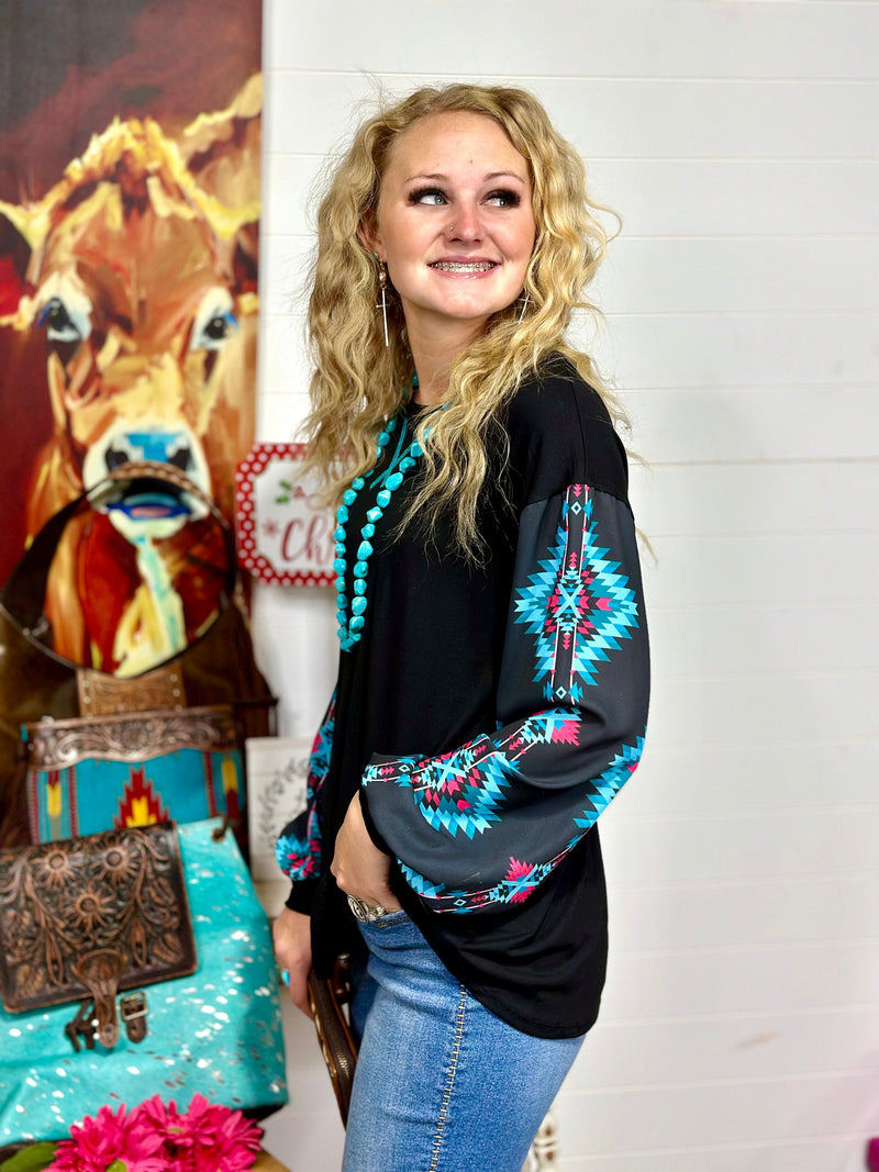 Shop Envi Me Tops The Las Vegas Day Tribal Sleeve Top