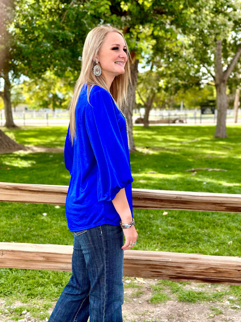Shop Envi Me The Las Vegas Nights Royal Blue Top