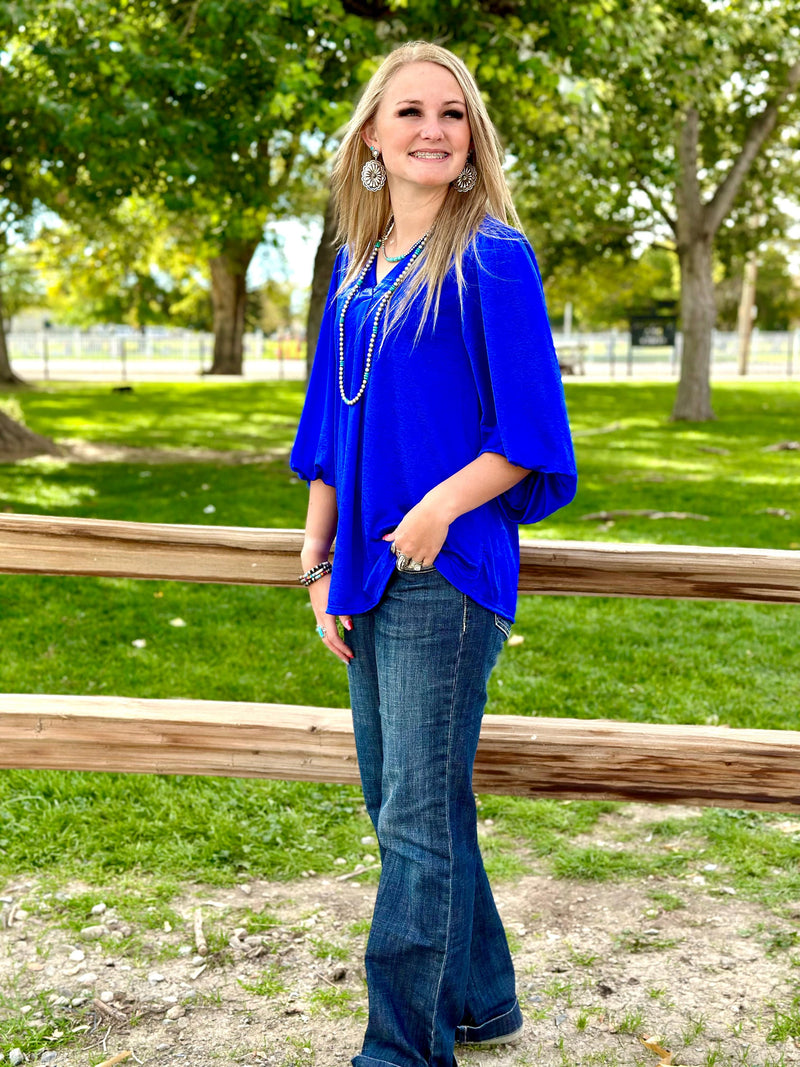 Shop Envi Me The Las Vegas Nights Royal Blue Top