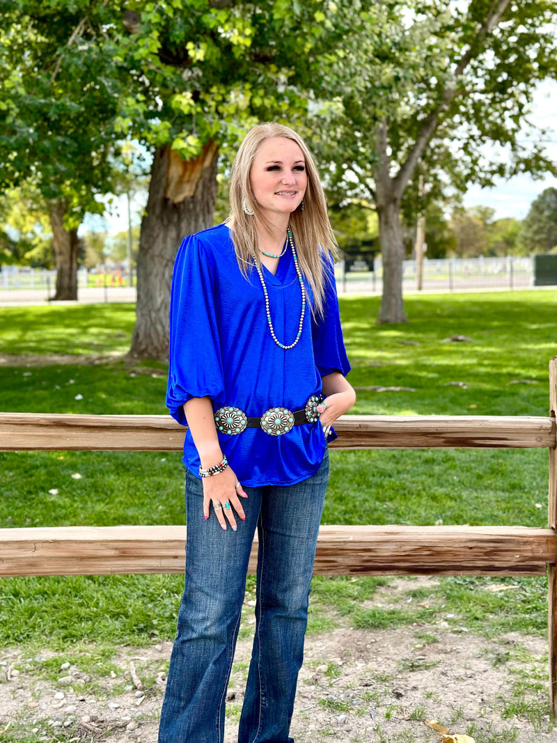 Shop Envi Me The Las Vegas Nights Royal Blue Top