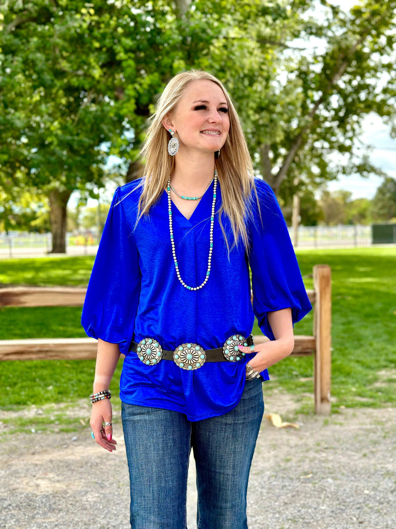 Shop Envi Me The Las Vegas Nights Royal Blue Top