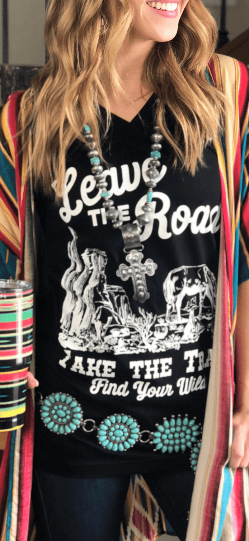 Shop Envi Me Tops and Tunics The Leave The Road 🌵Take The Trail V Neck Tee