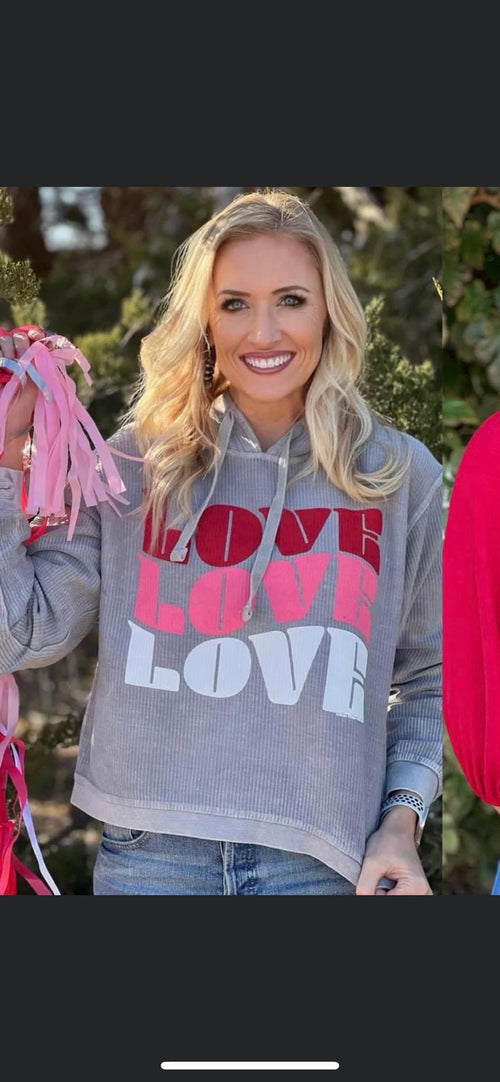 Shop Envi Me Tops and Tunics The Love Corded Hoodie Crop