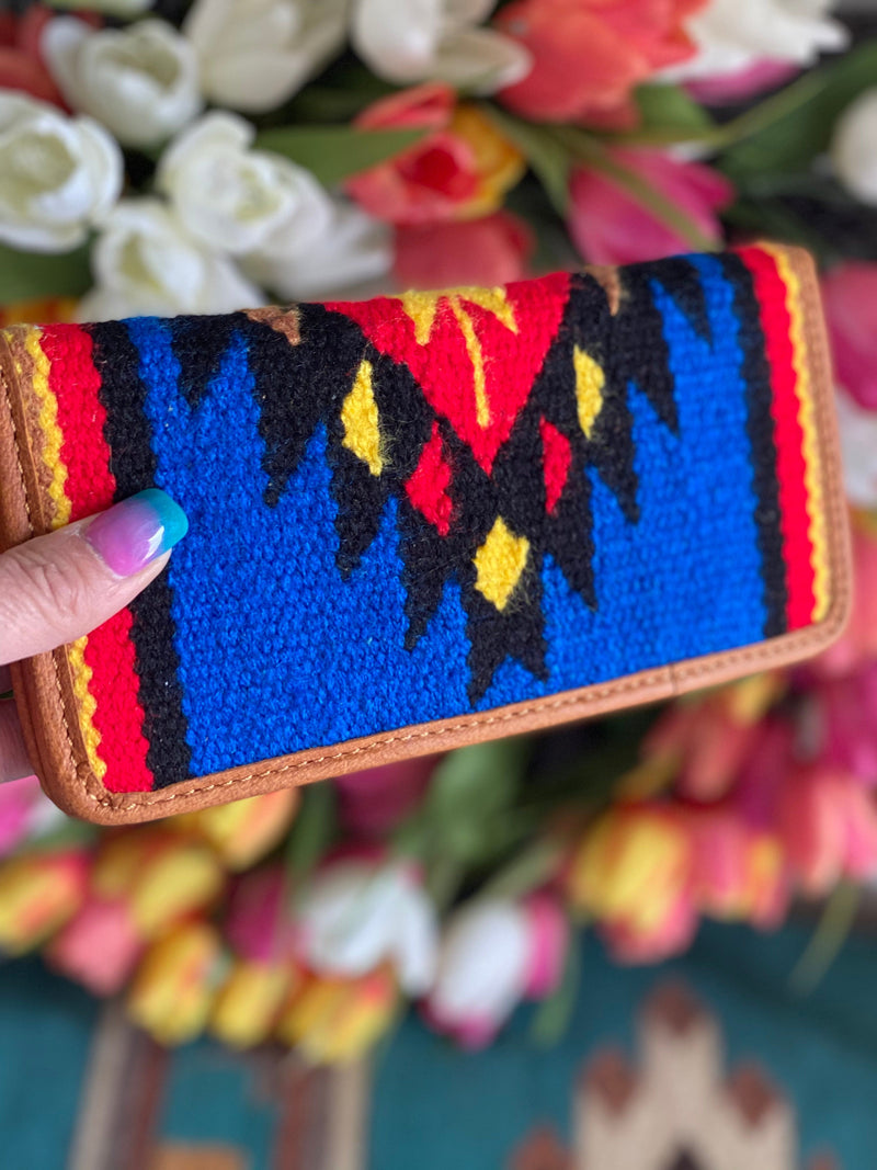 Shop Envi Me Accessories Multi Blue The Mandan Wool Navajo Wallet