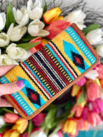 Shop Envi Me Accessories Yellow & Turq The Mandan Wool Navajo Wallet