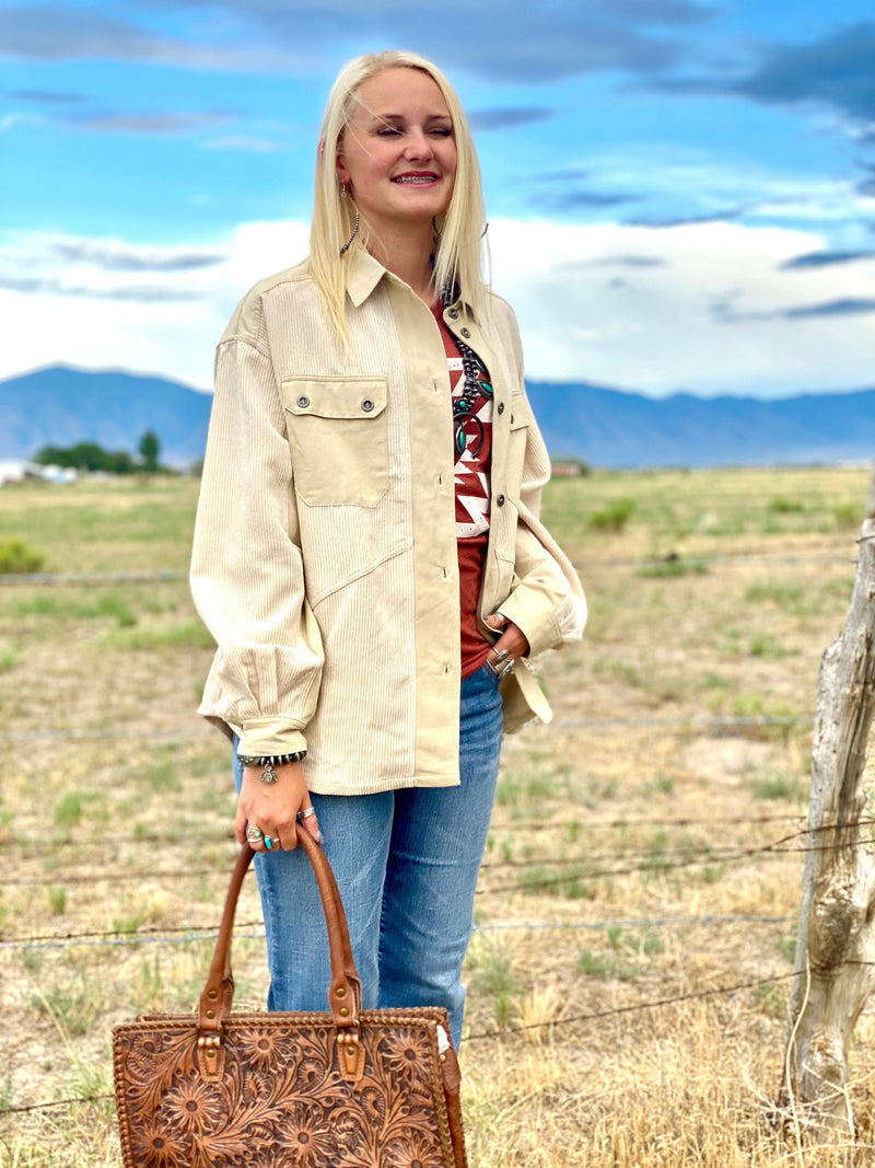 Shop Envi Me Cardigans and Kimonos The Manitoba Cord Shacket Jacket