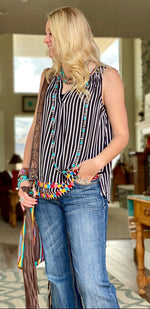 Shop Envi Me Tops and Tunics The Marin Embroidered Stripe Tank Top