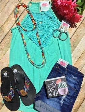 Shop Envi Me Tops and Tunics The Mint Crochet Front Tank