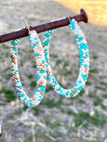 Shop Envi Me Earrings Multi The Mint & Gold Belilly Beaded Hoop Earrings