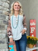 Shop Envi Me Tops and Tunics The Mocha Caliente Aztec Top