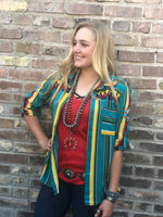 Shop Envi Me tops The Montana Chief Button Up Embroidered  Serape Top