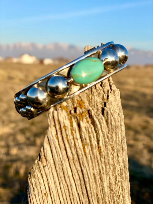 Shop Envi Me Bracelets Silver & Turquoise The Monterey Sterling Silver And Turquoise (Real) Southwest Cuff Bracelet