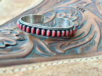 Shop Envi Me Bracelets Silver & Coral The Monterrey Sterling Silver & Coral Southwest Cuff Bracelet