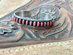 Shop Envi Me Bracelets Silver & Coral The Monterrey Sterling Silver & Coral Southwest Cuff Bracelet
