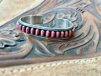 Shop Envi Me Bracelets Silver & Coral The Monterrey Sterling Silver & Coral Southwest Cuff Bracelet