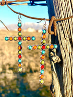 Shop Envi Me Earring Multi Color The Multi Color Calistoga Cross Cross Earrings