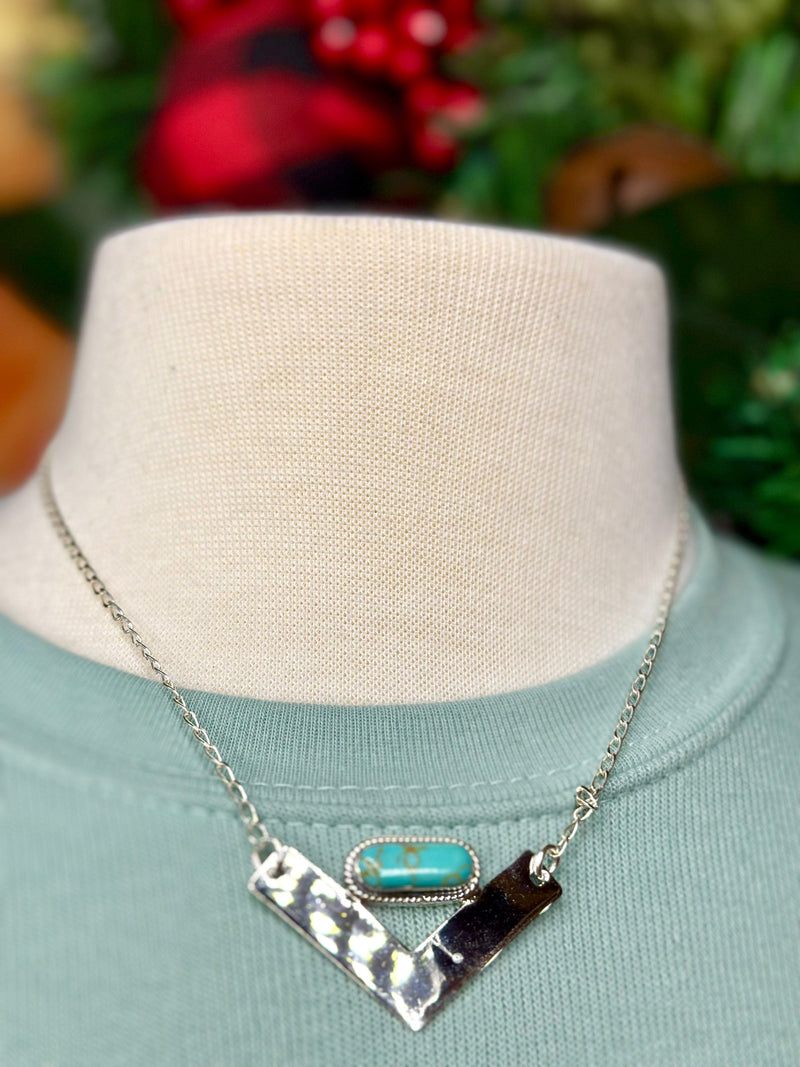 Shop Envi Me Necklaces The Must Have Sterling Silver Turquoise V Necklace