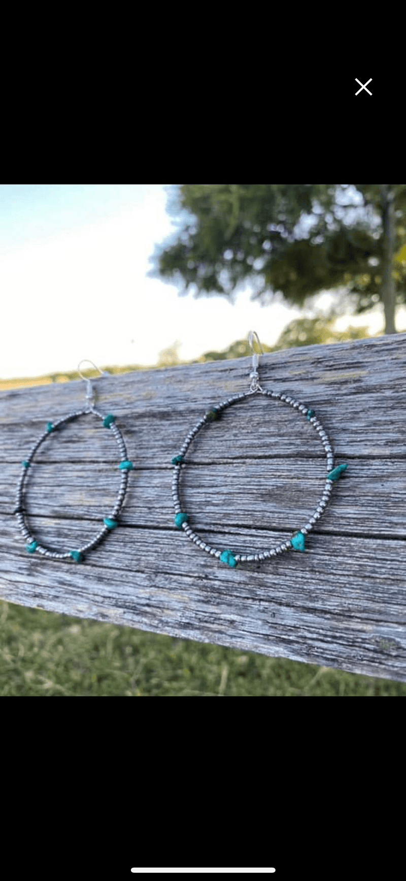 Shop Envi Me Earrings Turquoise The Natural Turquoise Silver Hoop Bead Earring