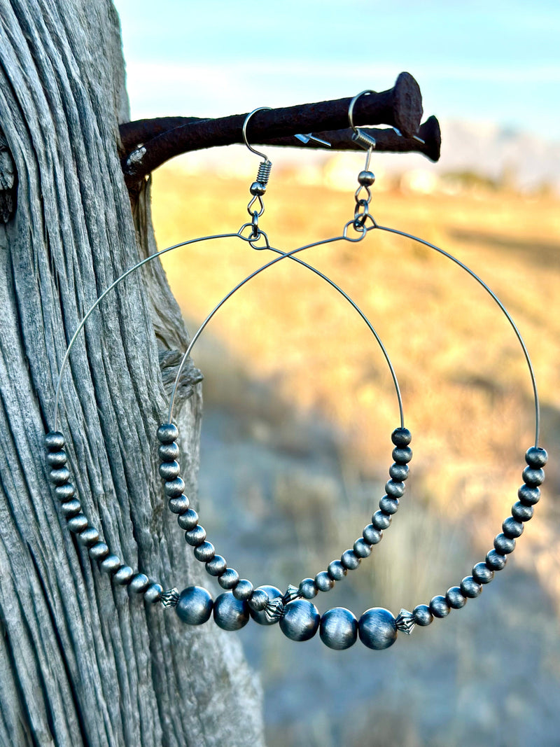 Shop Envi Me Earrings Pewter The Nebraska Navajo Hoop Earrings