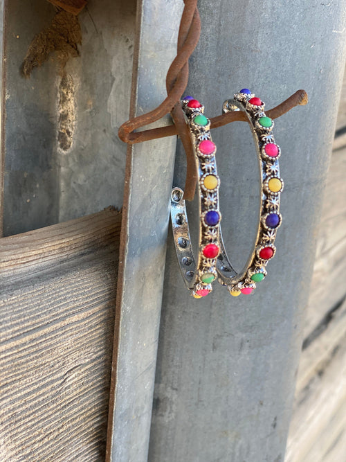 Shop Envi Me Multi Stone The New Calgary Stone Hoop Earrings