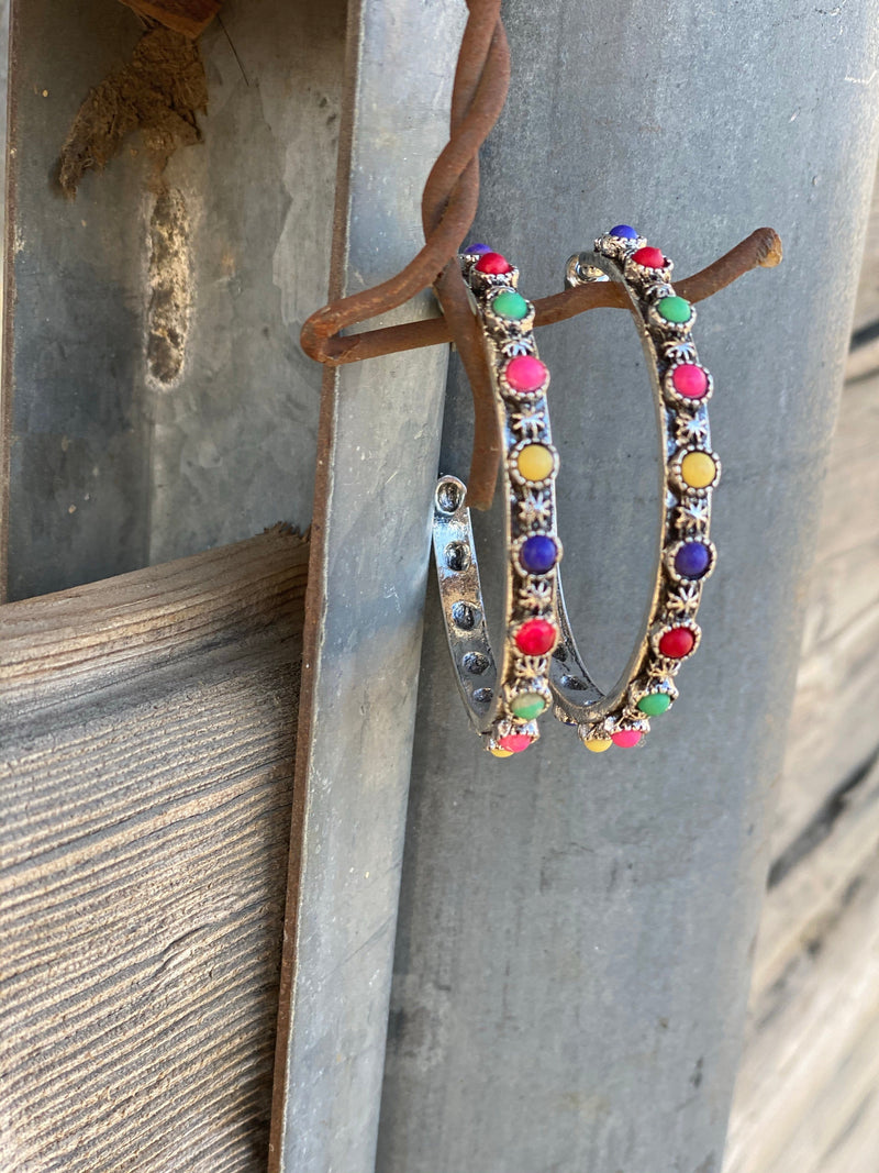 Shop Envi Me Multi Stone The New Calgary Stone Hoop Earrings