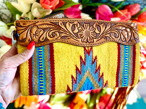 Shop Envi Me Arm Candy Multi Mustard The Night Out Navajo Fringe Clutch Bag