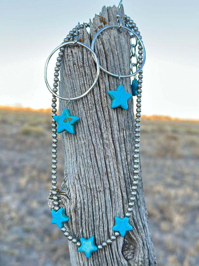 Shop Envi Me Necklaces The O My Turquoise Stars Necklace & Earring Set