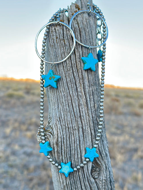 Shop Envi Me Necklaces The O My Turquoise Stars Necklace & Earring Set