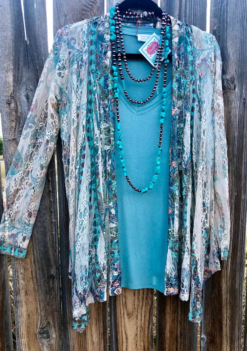 Shop Envi Me Cardigans and Kimonos The Oceanside Lace Kimono