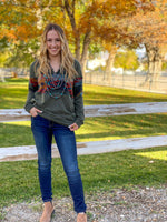 Shop Envi Me Tops and Tunics The Olive Arohoe Tribal Pullover