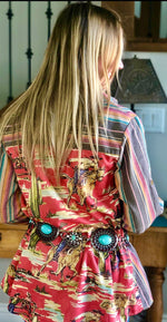 Shop Envi Me Tops and Tunics The Out West Retro Cowgirl Button Up