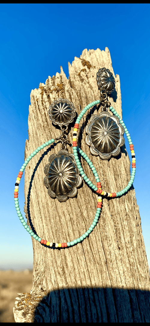 Shop Envi Me Earrings The Painted Hills Bead Hoop Turquoise Earrings