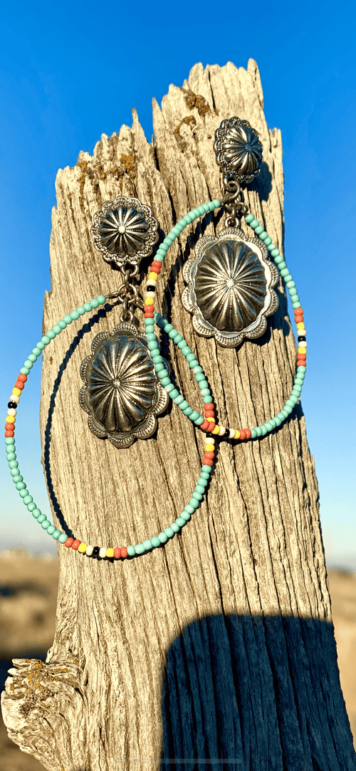 Shop Envi Me Earrings The Painted Hills Bead Hoop Turquoise Earrings