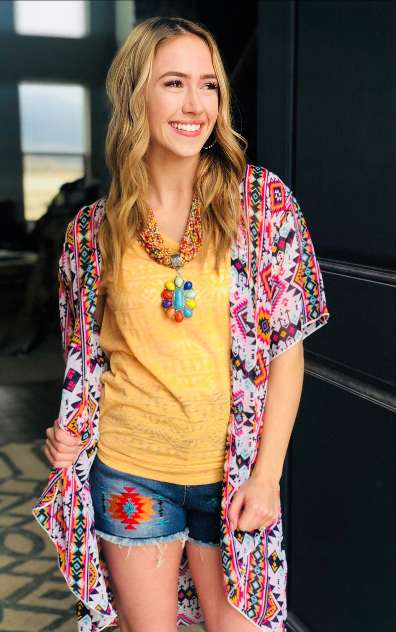 Peach Love Cardigans and Kimonos The Painted Hills Tribal Kimono