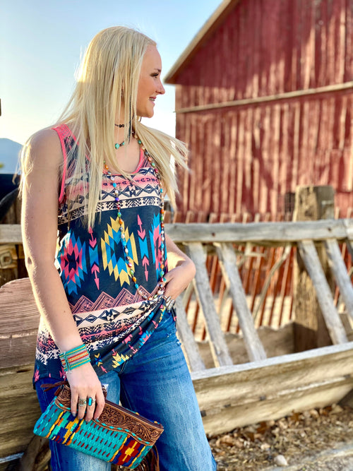 Shop Envi Me It's T-shirt Kinda Day The Painted Sunset Hills Tribal Tank