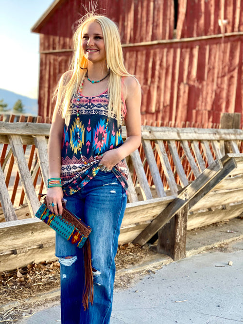 Shop Envi Me It's T-shirt Kinda Day The Painted Sunset Hills Tribal Tank