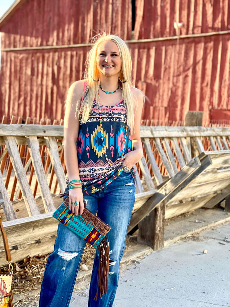 Shop Envi Me It's T-shirt Kinda Day The Painted Sunset Hills Tribal Tank