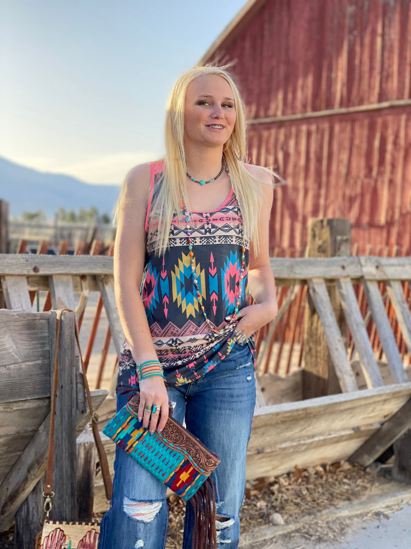 Shop Envi Me It's T-shirt Kinda Day The Painted Sunset Hills Tribal Tank