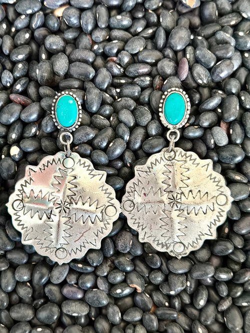 Shop Envi Me earrings The Panama Vintage Silver & Turquoise Southwest Earrings