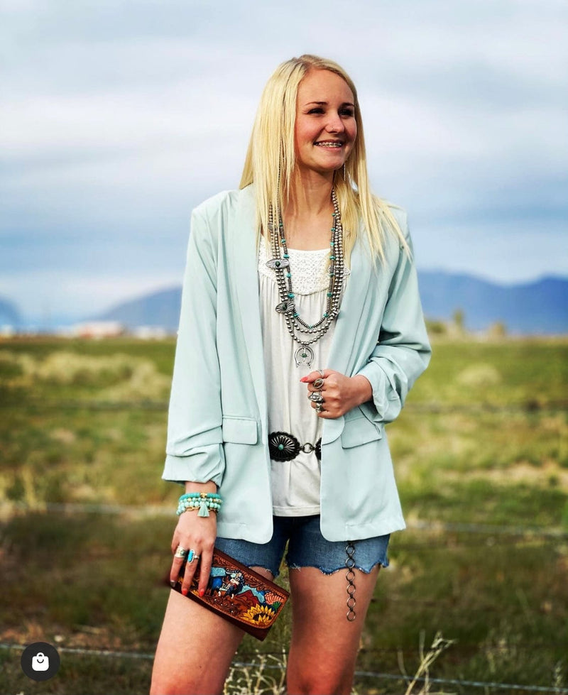 Shop Envi Me Cardigans and Kimonos The Pecos Must Have Mint Blazer