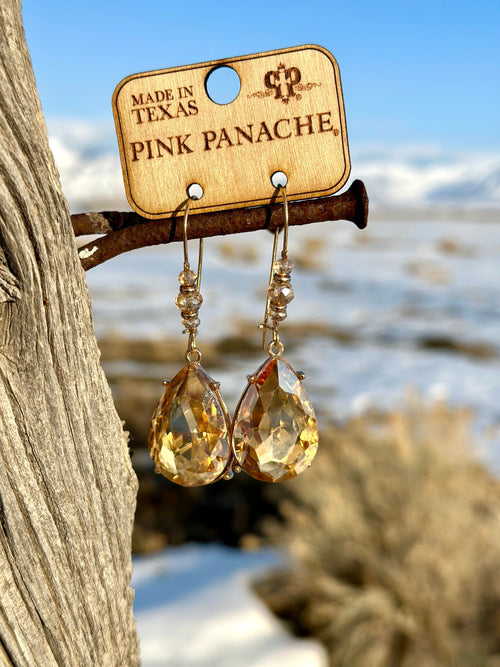 Shop Envi Me Earring Oval / Amber The Pink Panache Amber Big Crystal Earring