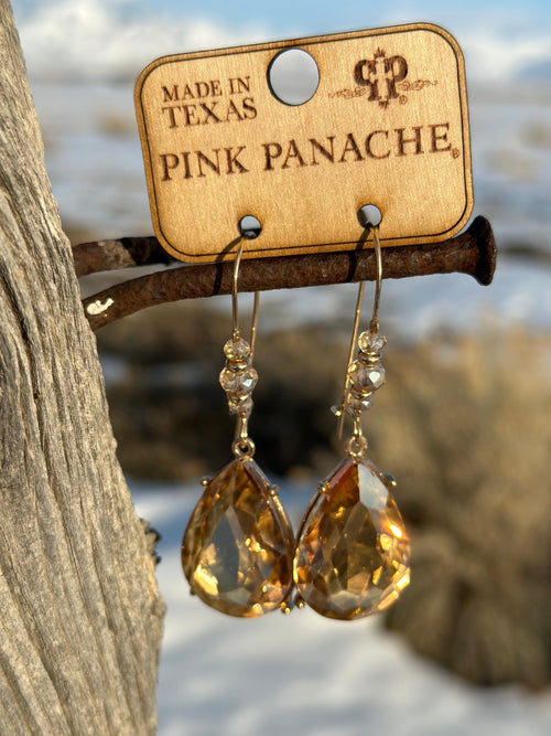 Shop Envi Me Earring Oval / Amber The Pink Panache Amber Big Crystal Earring