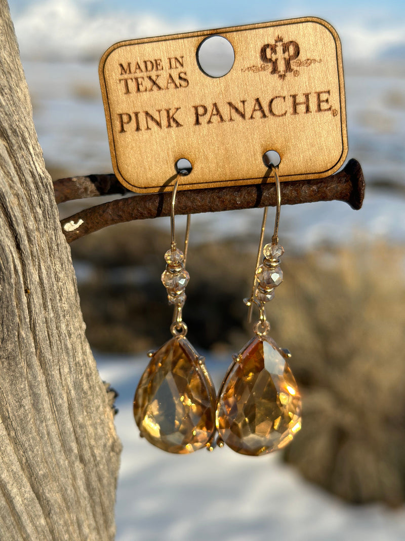 Shop Envi Me Earring Oval / Amber The Pink Panache Amber Big Crystal Earring
