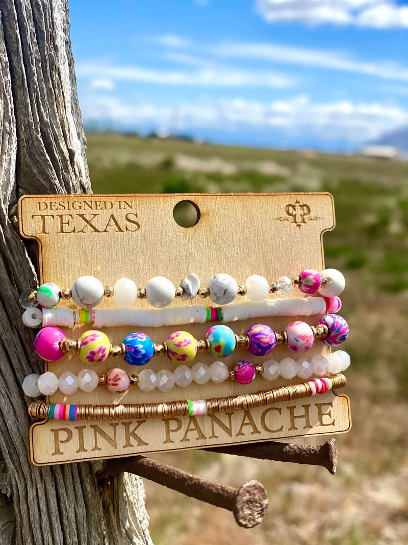 Shop Envi Me Jewelry Stack Set / Multi The Pink Panache Colors of Summer Stack Bracelet Set