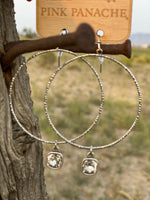 Shop Envi Me Earrings Silver The Pink Panache Frosted Silver Hoop with Crystal Drop Earrings