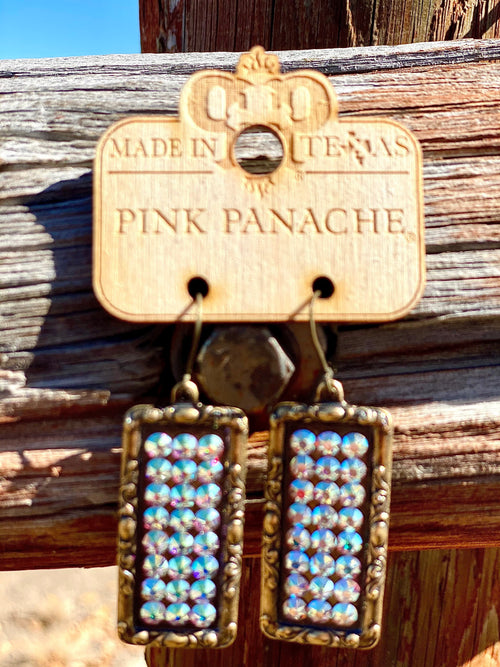 Shop Envi Me Earrings Gold The Pink Panache Gold AB Crystal Earrings