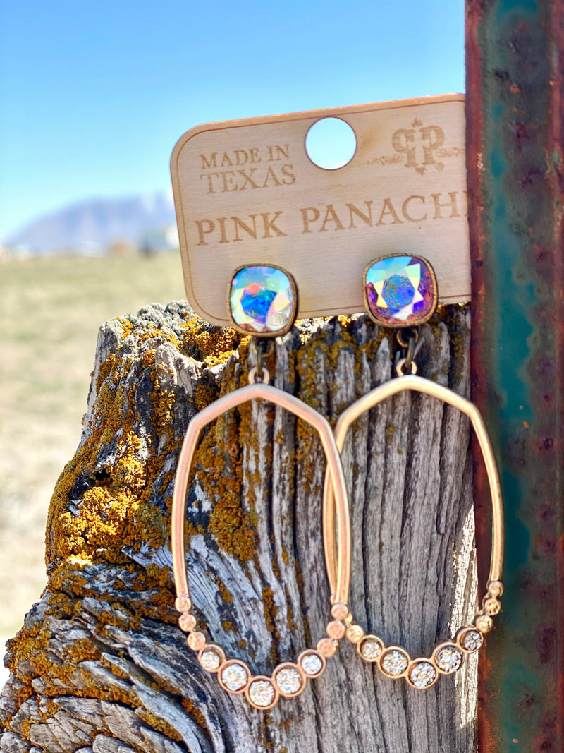 Shop Envi Me Earrings Gold The Pink Panache Gold Crystal Earrings