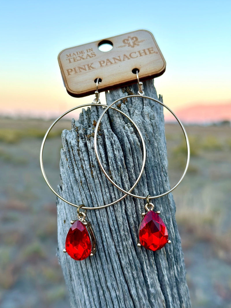 Shop Envi Me Earrings The Pink Panache Gold w Red Crystal Earring