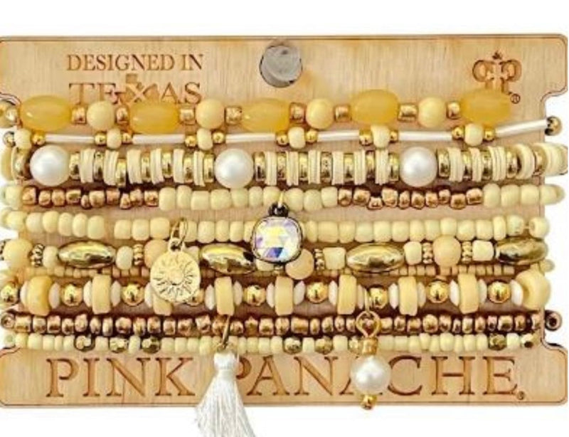 Shop Envi Me Jewelry Stack Set / Multi The Pink Panache Golden Goodness Stack Bracelet Set