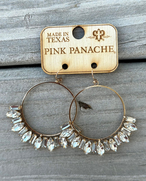 Shop Envi Me Earring Circle / Clear The Pink Panache Icey Crystal Earring